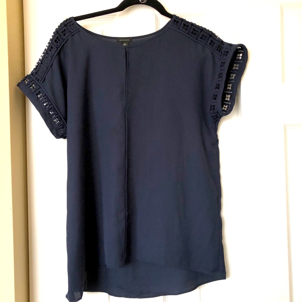 Ann Taylor Navy Blouse